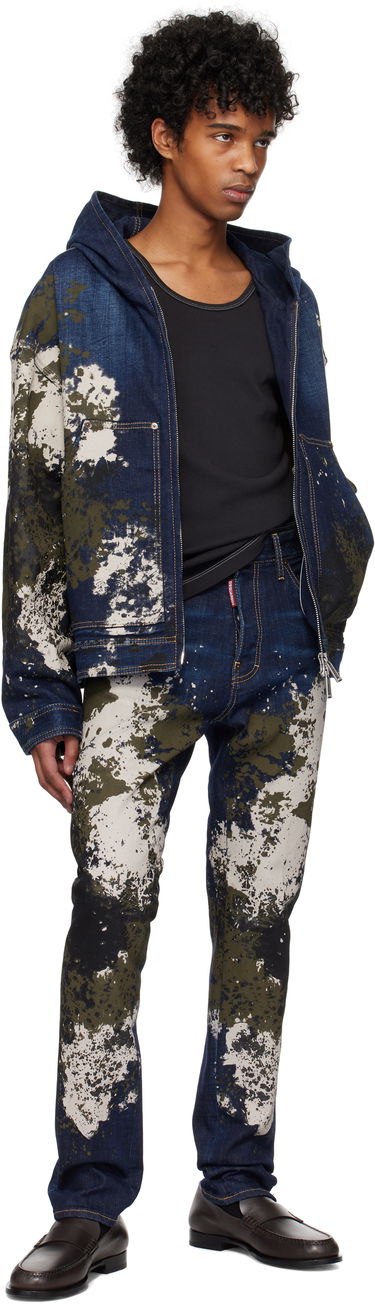 Huppari DSQUARED2 Dsquared2 Workwear Zipped Denim Jacket Sininen | S74AM1559_S30664, 3