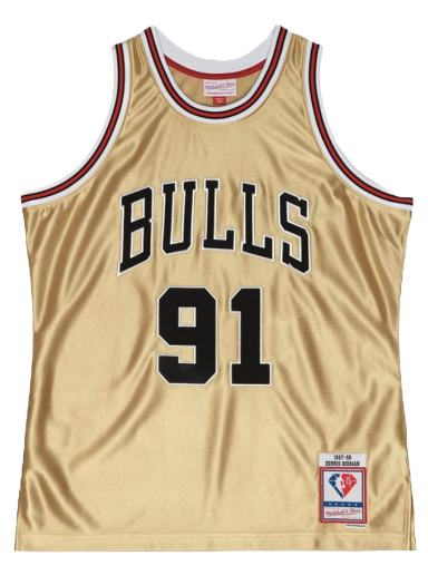 Jersey Mitchell & Ness Chicago Bulls Dennis Rodman 75th Swingman Jersey Metallinen | SMJY4398-CBU97DRDGOLD