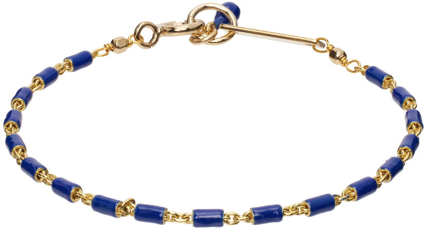 Rannerengas ISABEL MARANT Chain Bracelet with Blue Enamel Sininen | BR0002FA-A3B01B