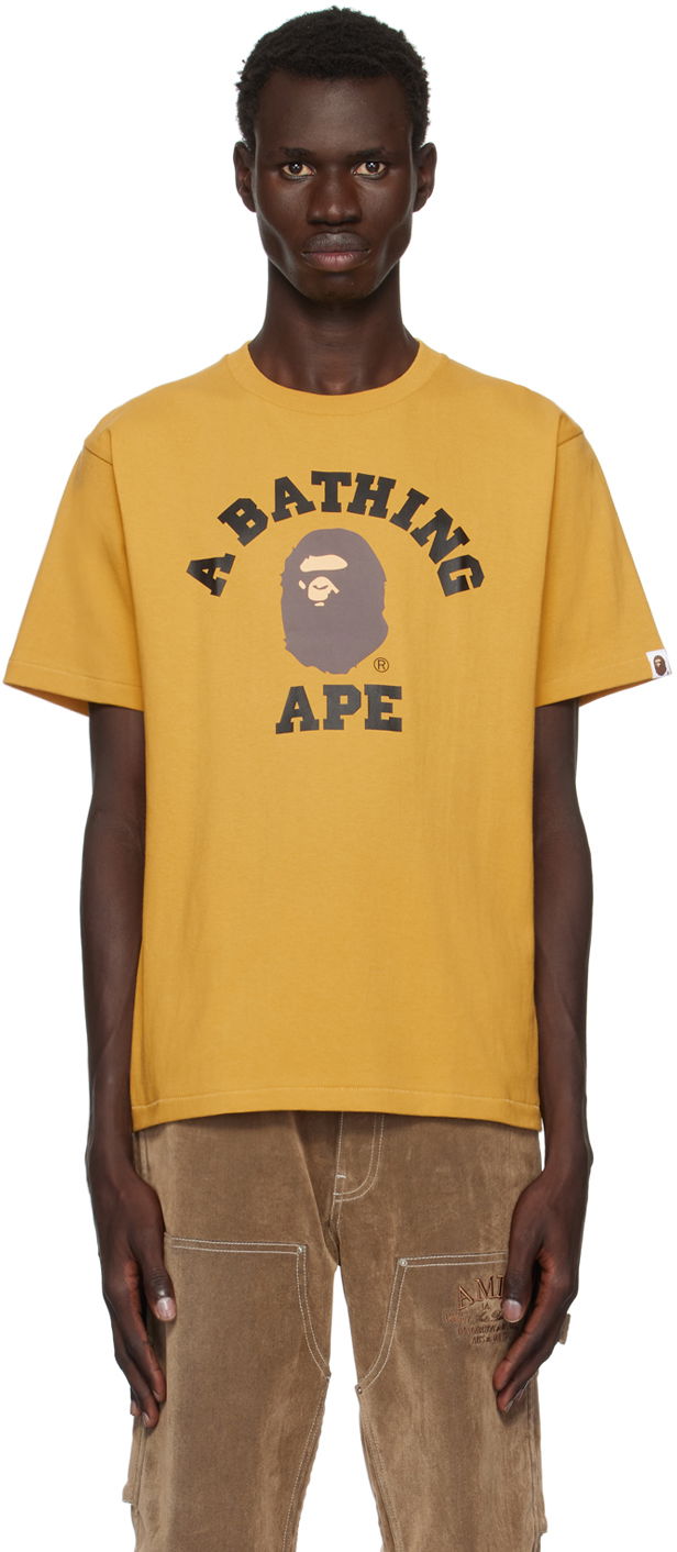 T-paita BAPE College T-shirt Keltainen | 001TEK801001M