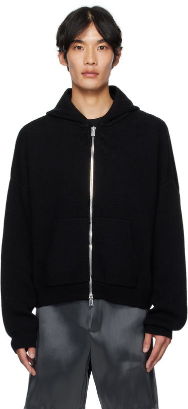 Huppari HELIOT EMIL HELIOT EMIL Lampi Knit Zip-Up Hoodie Musta | PREAW25_M_07_076_BLK01, 0