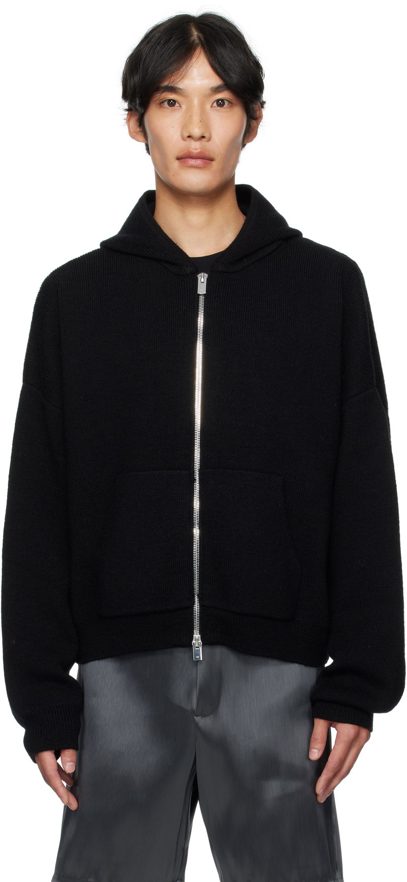 Huppari HELIOT EMIL HELIOT EMIL Lampi Knit Zip-Up Hoodie Musta | PREAW25_M_07_076_BLK01