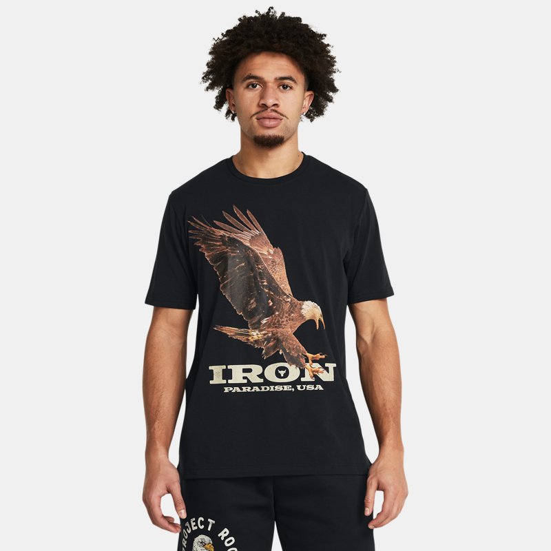 T-paita Under Armour Project Rock Eagle Kurzarm-Shirt Musta | 1383224-001
