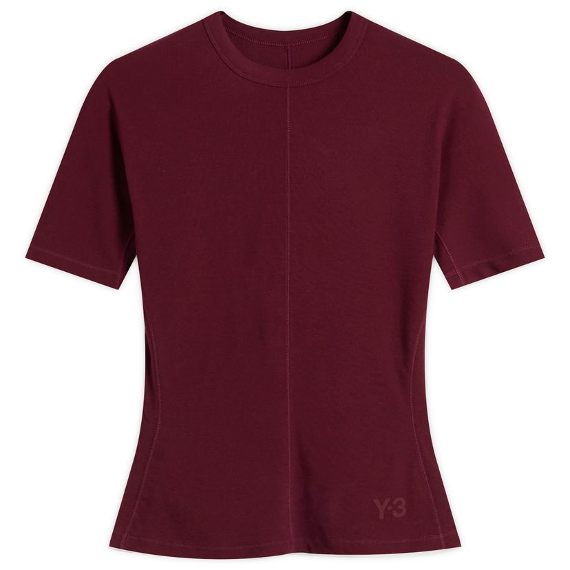 T-paita Y-3 Y-3 Fitted Tee, Size X-Small Burgundia | JZ7427