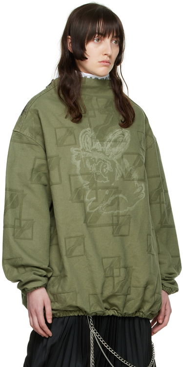 Villapaita We11done We11done Denim Mock Neck Blouse Vihreä | WD-BL1-22-114-U-KK, 1