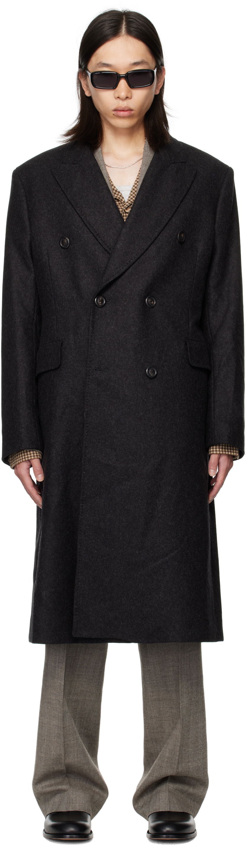 Takit OUR LEGACY OUR LEGACY Whale Double-Breasted Coat Musta | M4251WG