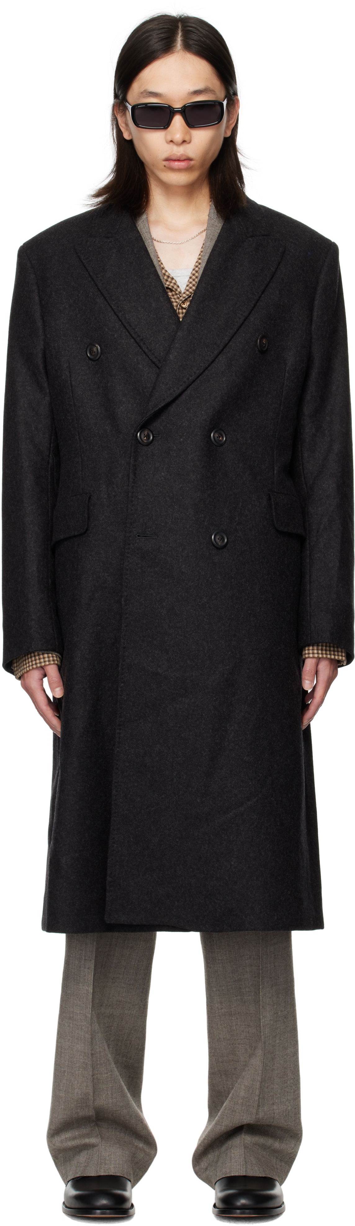 Takit OUR LEGACY OUR LEGACY Whale Double-Breasted Coat Musta | M4251WG, 0