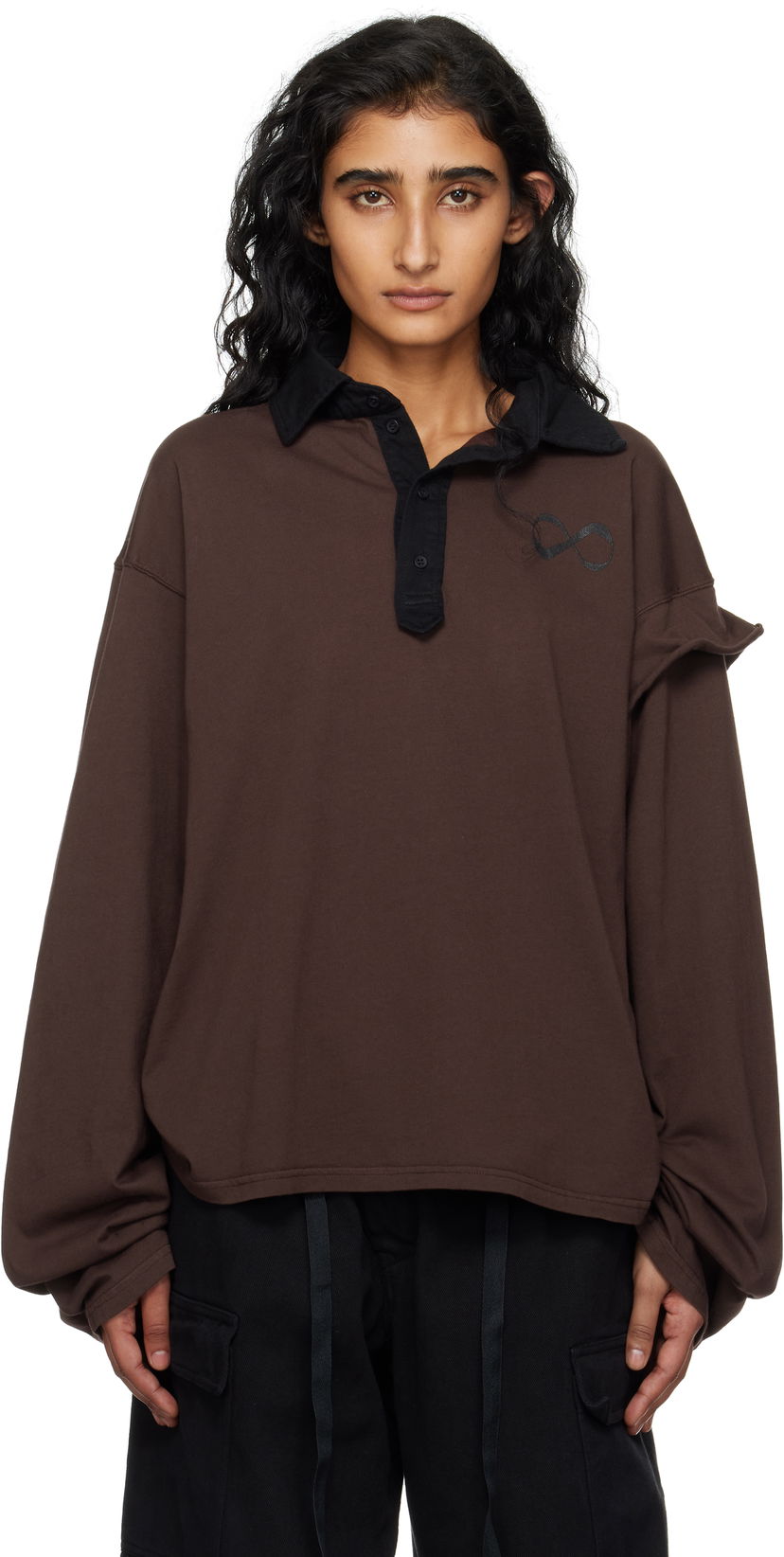 Poolopaita Ottolinger Ottolinger Long Sleeve Polo Ruskea | 115-102915-03