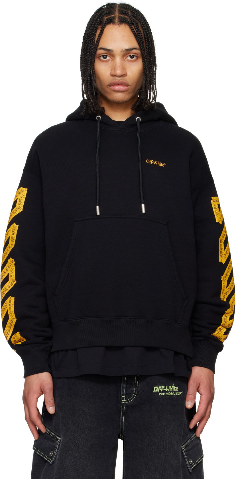 Huppari Off-White Tape Arrow Hoodie Musta | OMBB085S25FLE00J1022