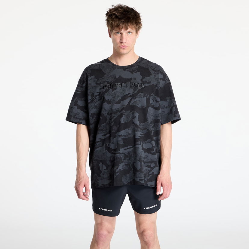 T-paita Under Armour Project Rock All Over Print T-Shirt Musta | 1389976-001