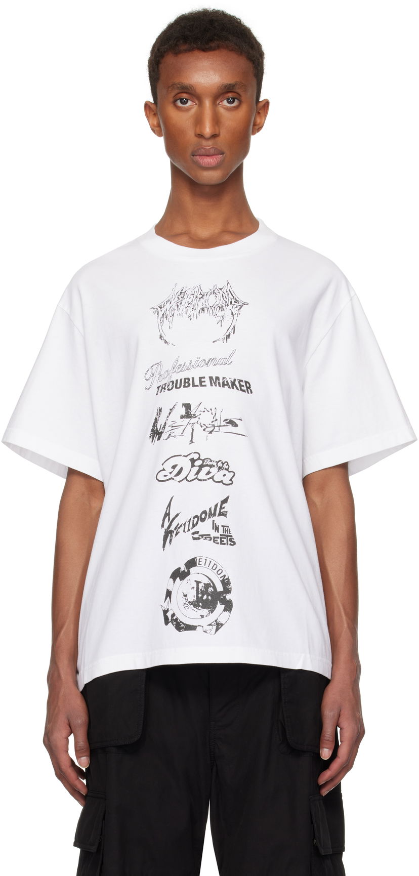 T-paita We11done Multi Logo Graphic T-Shirt Valkoinen | WD-TT3-24-777-U-WH
