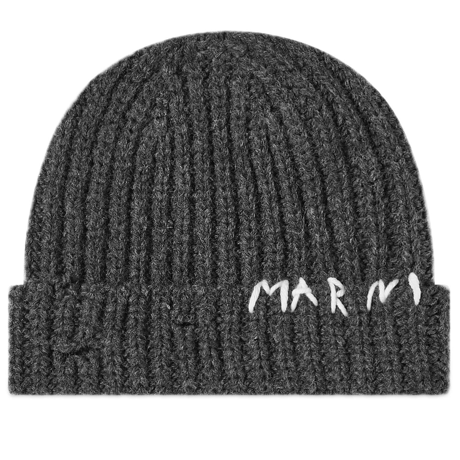 Pipo Marni Stitched Logo Beanie Dark Grey Harmaa | CLZC0111A0-UFW310-00N77, 0