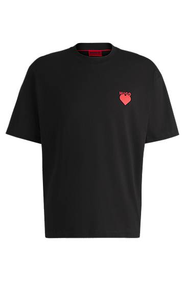 T-paita BOSS HUGO Cotton-jersey T-shirt with Heart Artwork Musta | 50530557