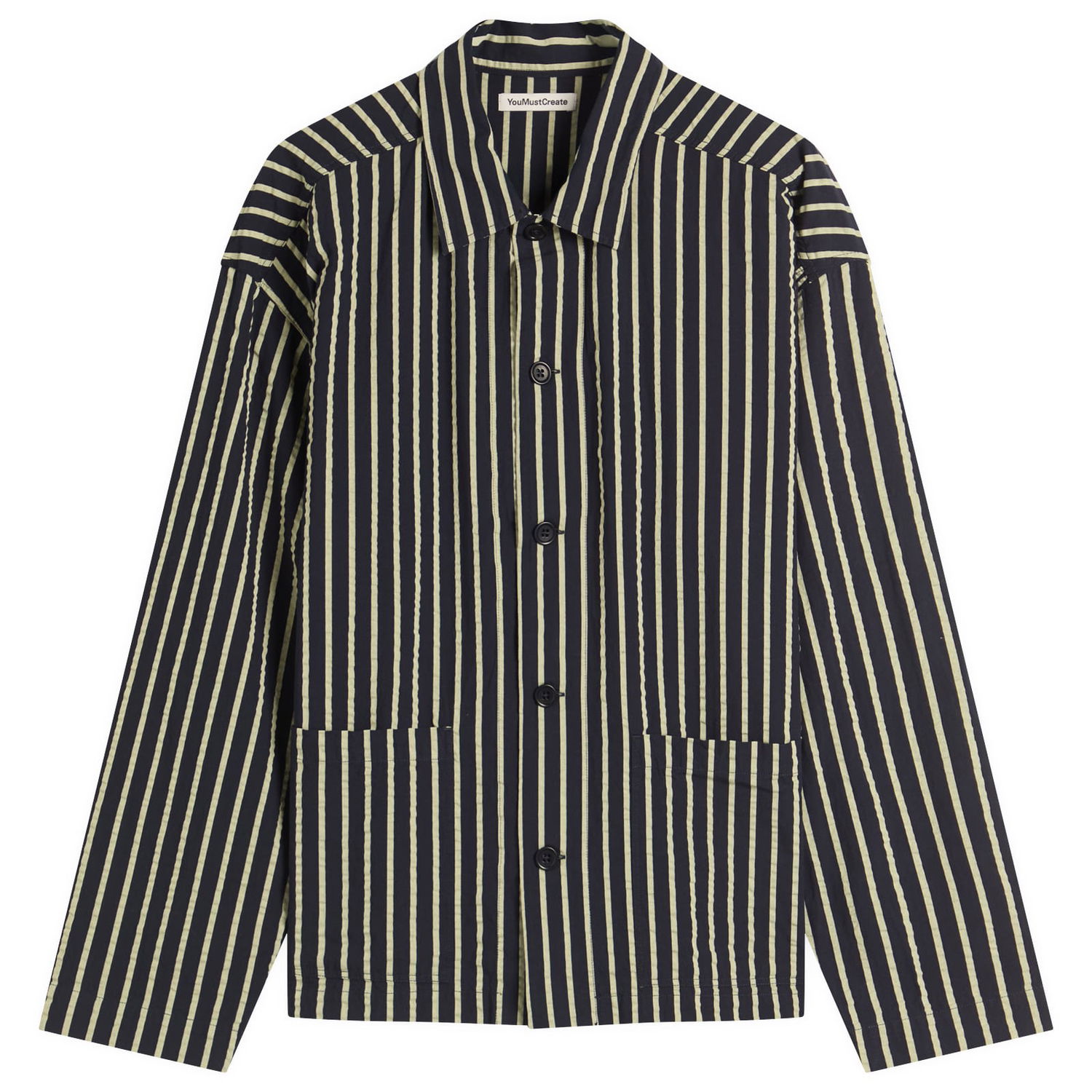 Takki YMC YMC PJ Stripe Jacket, Size Large Tummansininen | P5YMF-40, 1