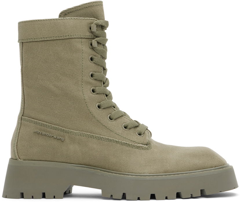 Takki Alexander Wang Alexander Wang Throttle Lace-Up Ankle Boots Vihreä | 30324B006