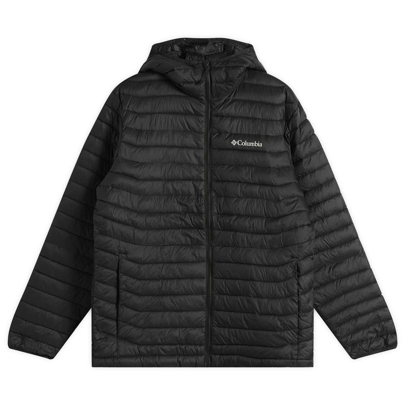 Puffer takki Columbia Powder Pass Hooded Jacket Musta | 2134131-010
