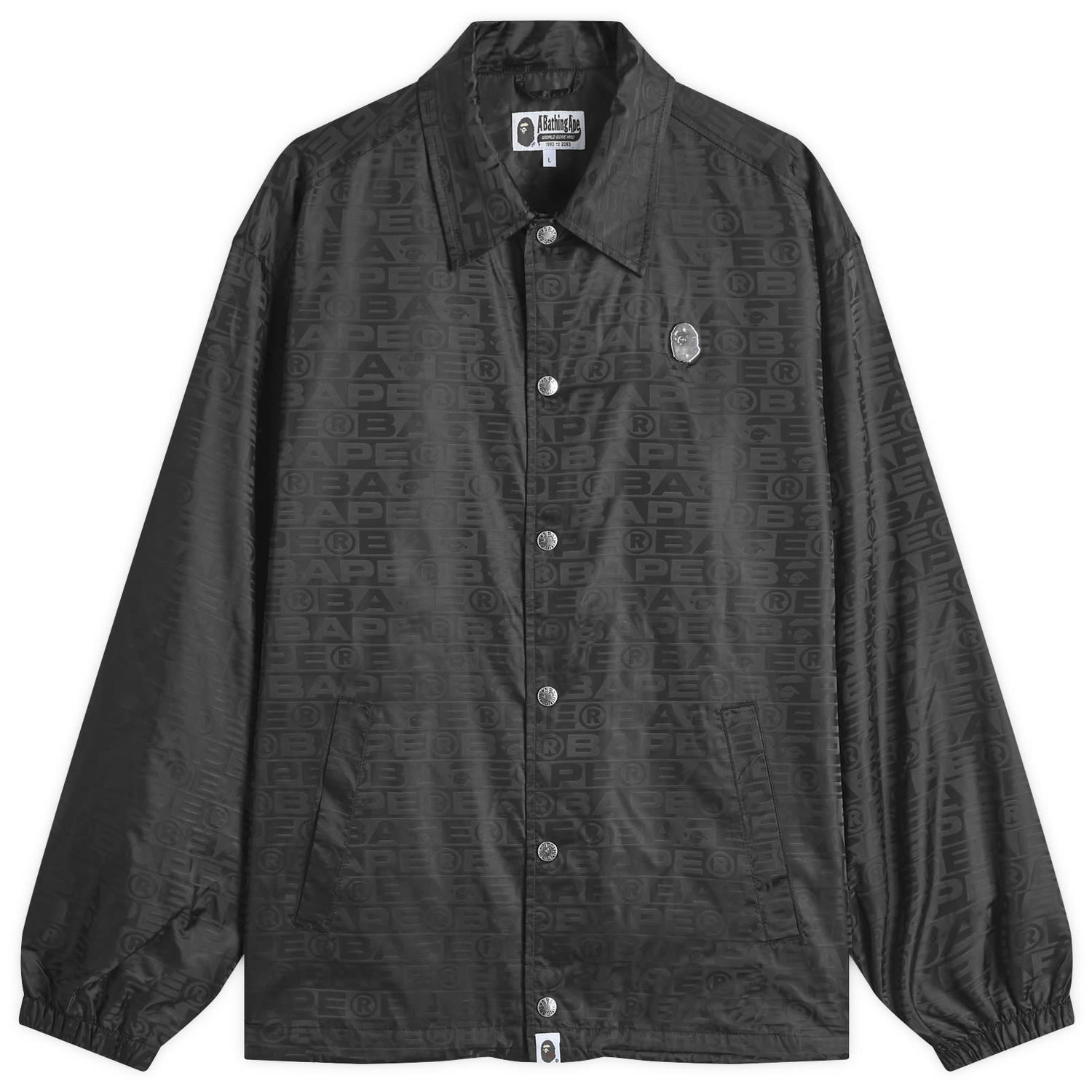 Tuulitakki BAPE Nylon Coach Jacket with All-Over Logo Print Musta | 001LJK801314M-BLK, 0