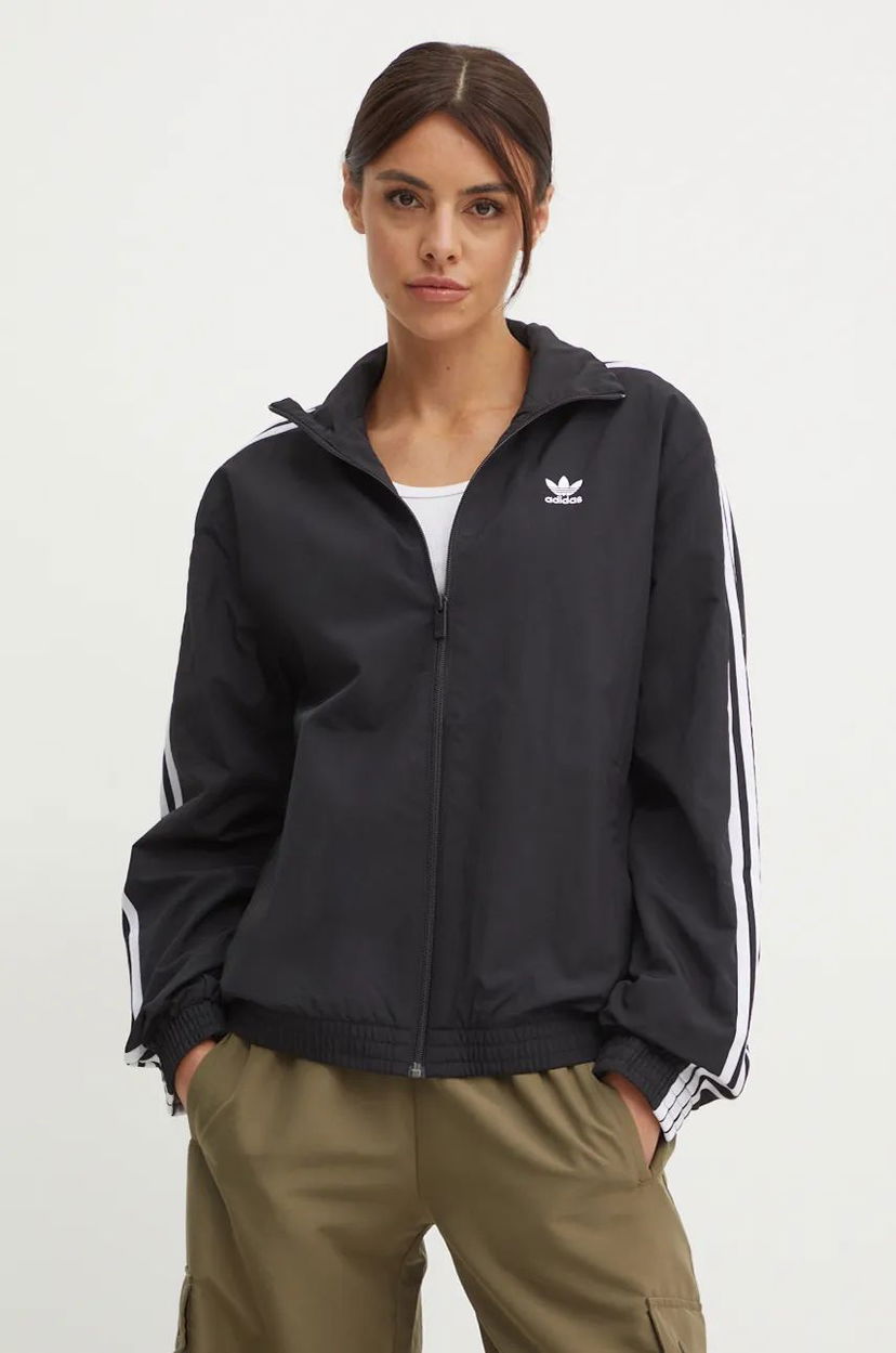 Tuulitakki adidas Originals Woven Tracktop Oversized Windbreaker Musta | JD5331