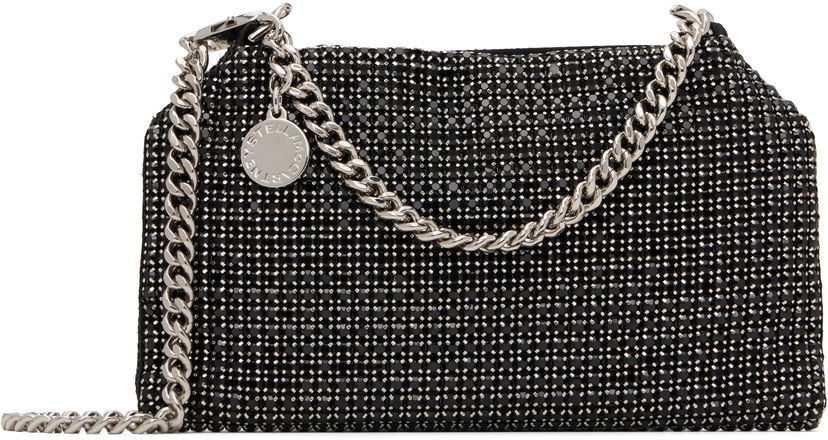 Käsilaukku Stella McCartney Stella McCartney Falabella Crystal Mesh Shoulder Bag Musta | 7B0101WP0413
