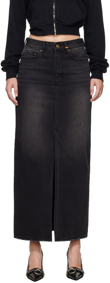 Hame We11done We11done Washed Denim Maxi Skirt Musta | WD-DS2-24-373-W-BK, 0
