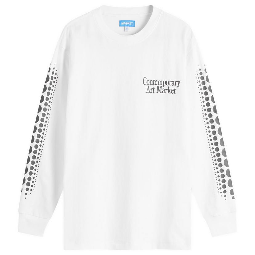 T-paita MARKET Infinity Gourd Long Sleeve T-Shirt, Size Large Valkoinen | 398000383-WHT