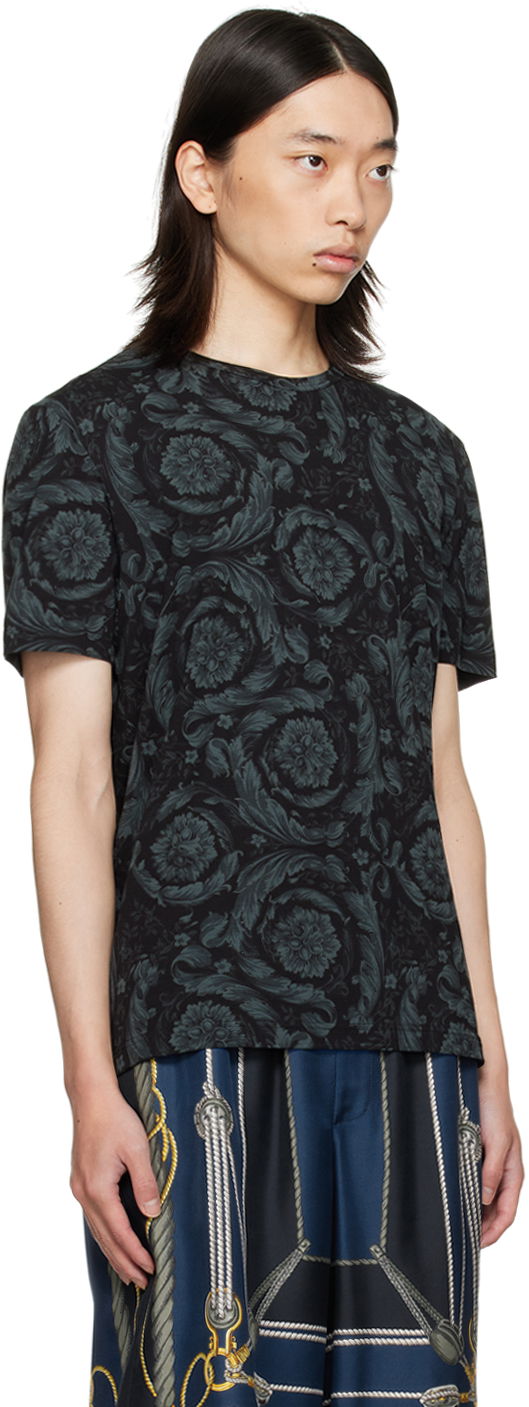 T-paita Versace Barocco Print T-Shirt Musta | 1000959_1A11188, 1