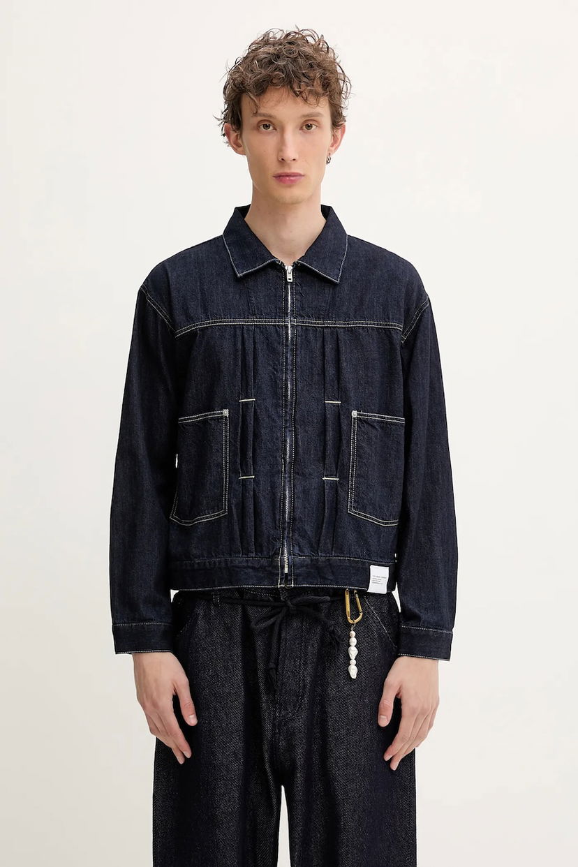 Takki Neighborhood NEIGHBORHOOD Washed LW Denim Zip Jacket Tummansininen | 251SPNH.JKM01