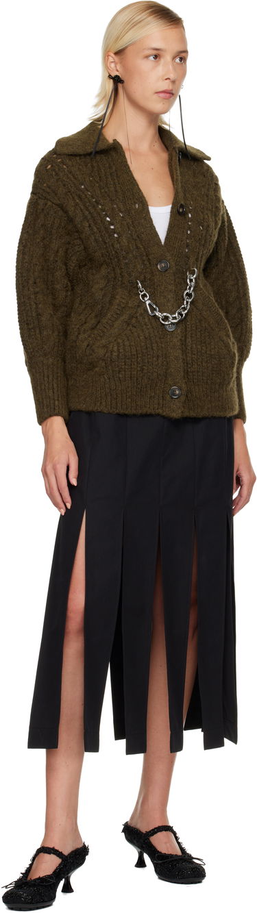 Villapaita Simone Rocha Simone Rocha Sculpted Chunky Knit Chain Detail Cardigan Vihreä | MZMK1E 0665, 3
