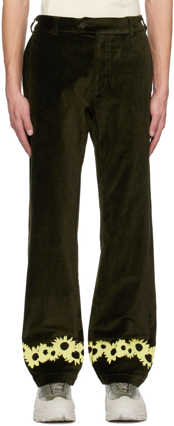 Housut Saintwoods Flower Corduroy Trousers Vihreä | SW01510