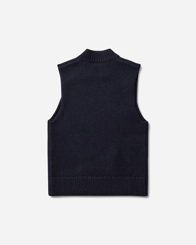 Villapaita Dries Van Noten Sleeveless Sweater Mock Neck Tummansininen | 252-021245-2710 509