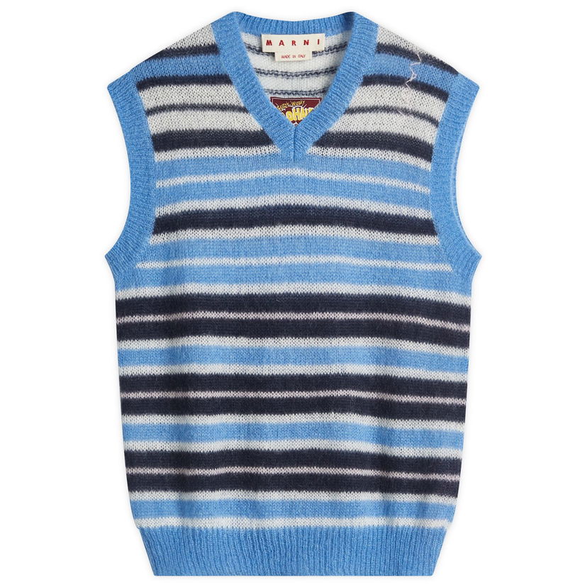 Villapaita Marni Marni Stripe Mohair Vest Sininen | CVMG0136Q0-UFU178-STB26