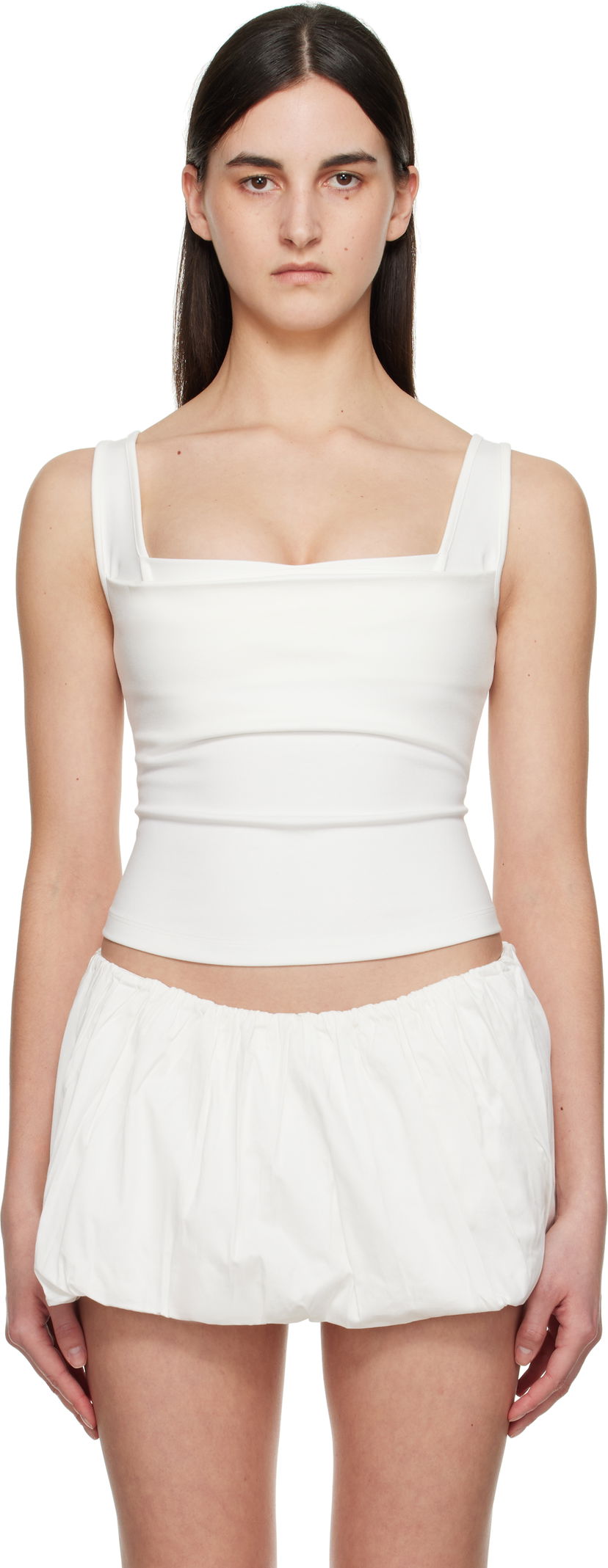 Tankkitoppi Miaou Miaou Luna Tank Top Valkoinen | 7110PONDOV