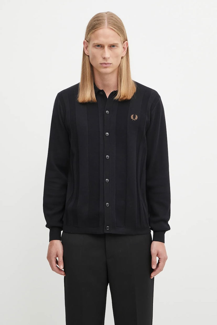 Villapaita Fred Perry Fred Perry Textured Cardigan Musta | K9726
