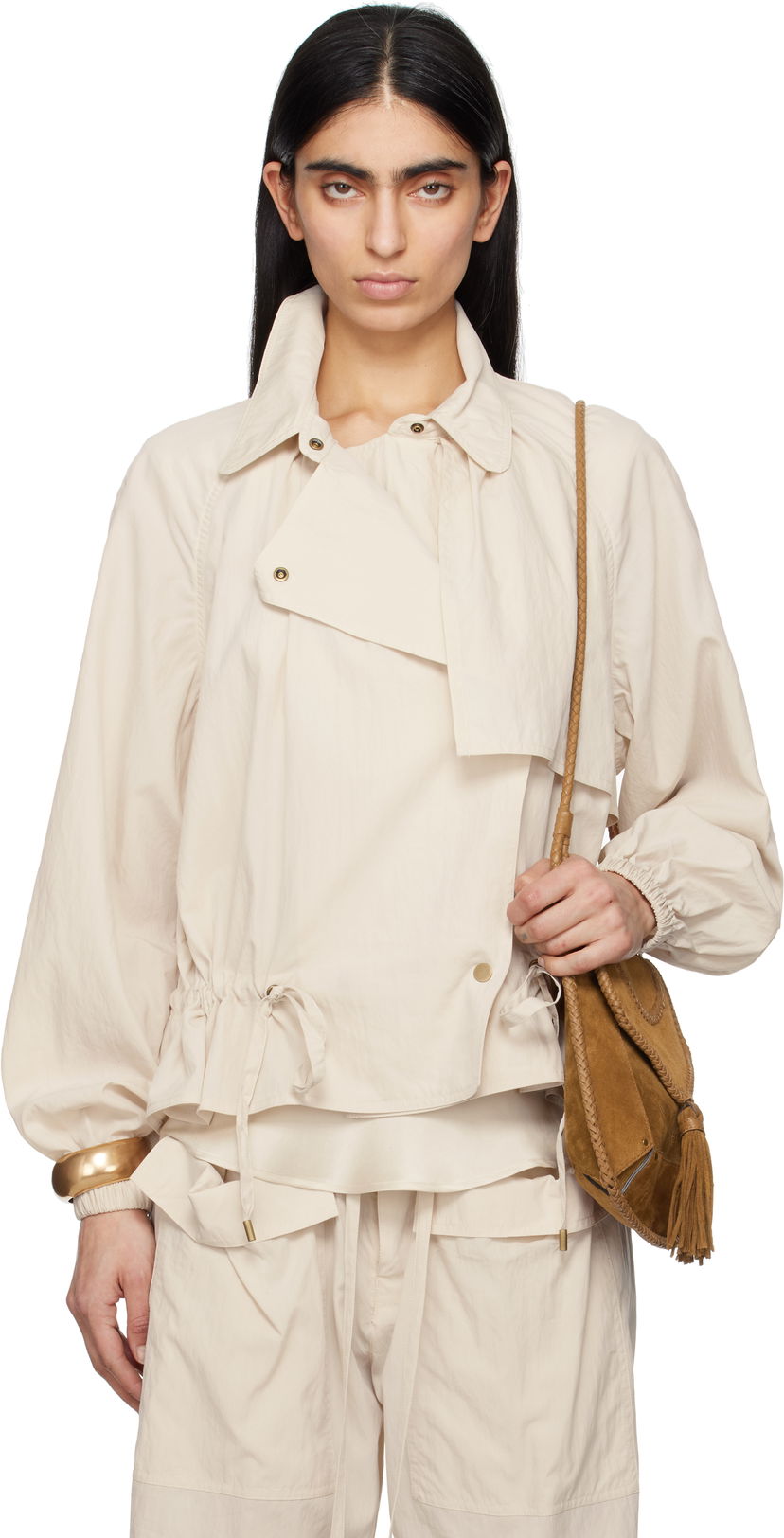 Tuulitakki ISABEL MARANT Isabel Marant Gwenola  Jacket Beige | VE0514FA-C2G01I