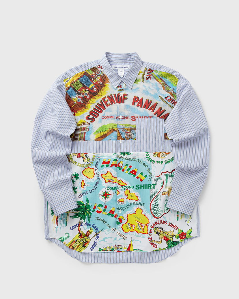 Paita Comme des Garçons Pinstripe Patchwork Souvenir Print Woven Shirt Monivärinen | FP-B059-W25-1