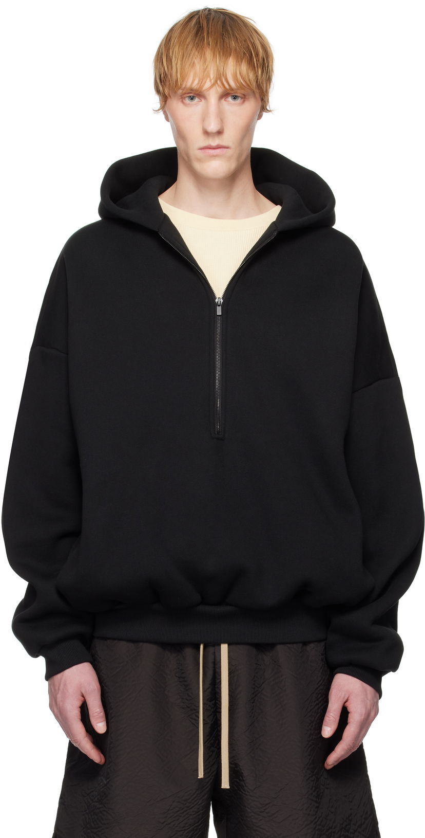 Huppari Fear of God Fear of God Eternal Half Zip Hoodie Musta | FGE250-51311FLC