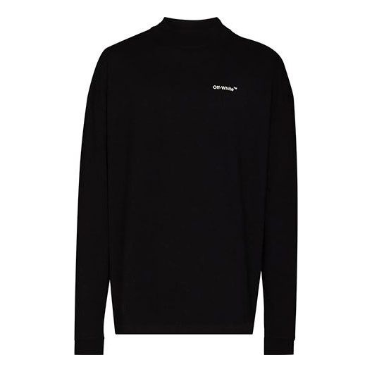 Villapaita Off-White Off-White FW21 Logo Loose Fit Long Sleeves T-Shirt Musta | OMAB032C99JER0011001