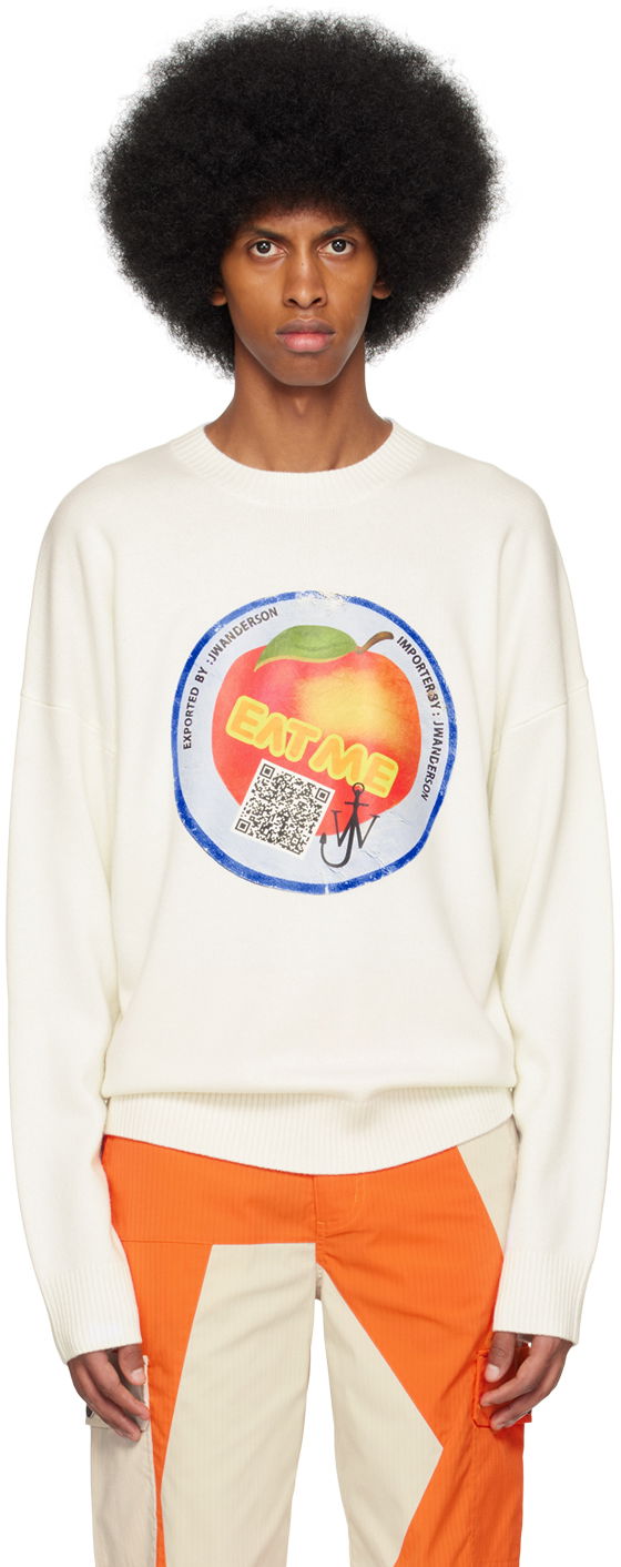 Villapaita JW Anderson 'Eat Me' Sweater Valkoinen | KW0804-YN0243