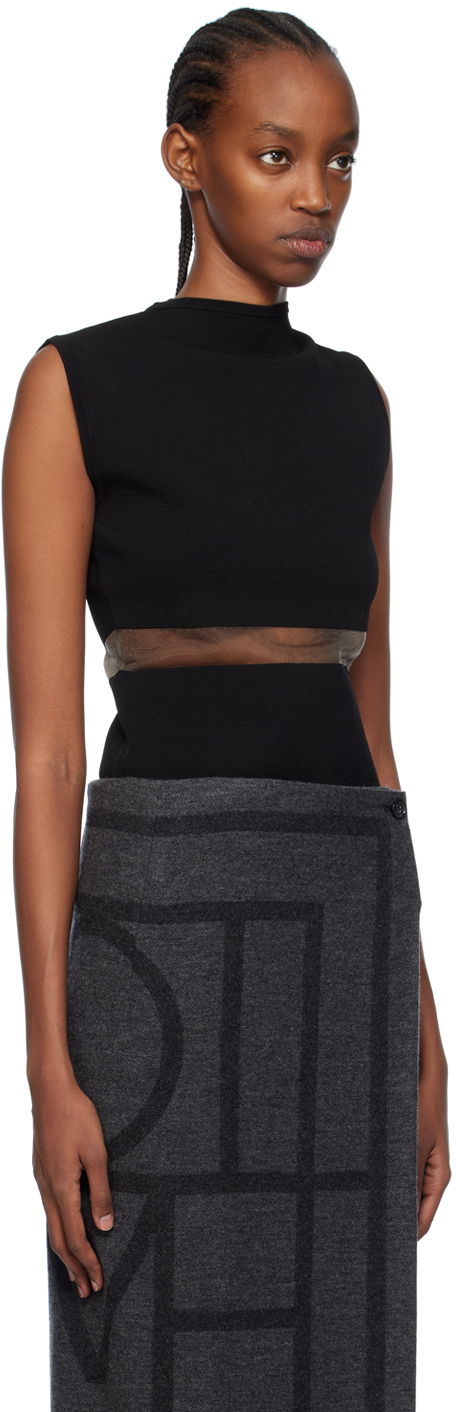 Mekko TOTEME TOTEME High-Neck Mesh-Paneled Top Musta | 241-WRT1068-YA0028, 1