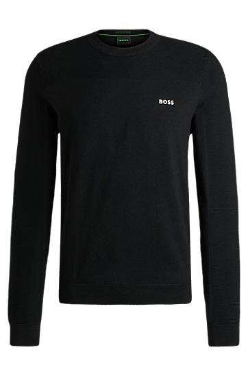Villapaita BOSS BOSS Crew-Neck Dry-Flex Sweater Musta | 50498559