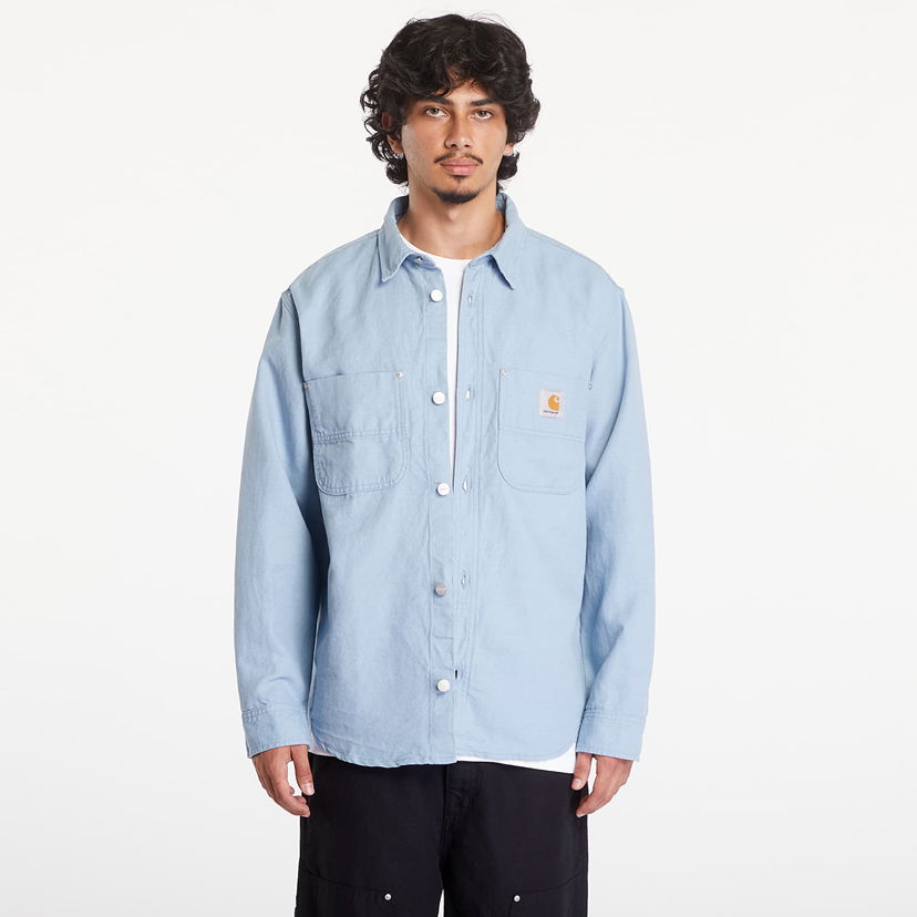 Takki Carhartt WIP Walter Shirt Jacket UNISEX Misty Sky Rinsed Sininen | I033578.0W902