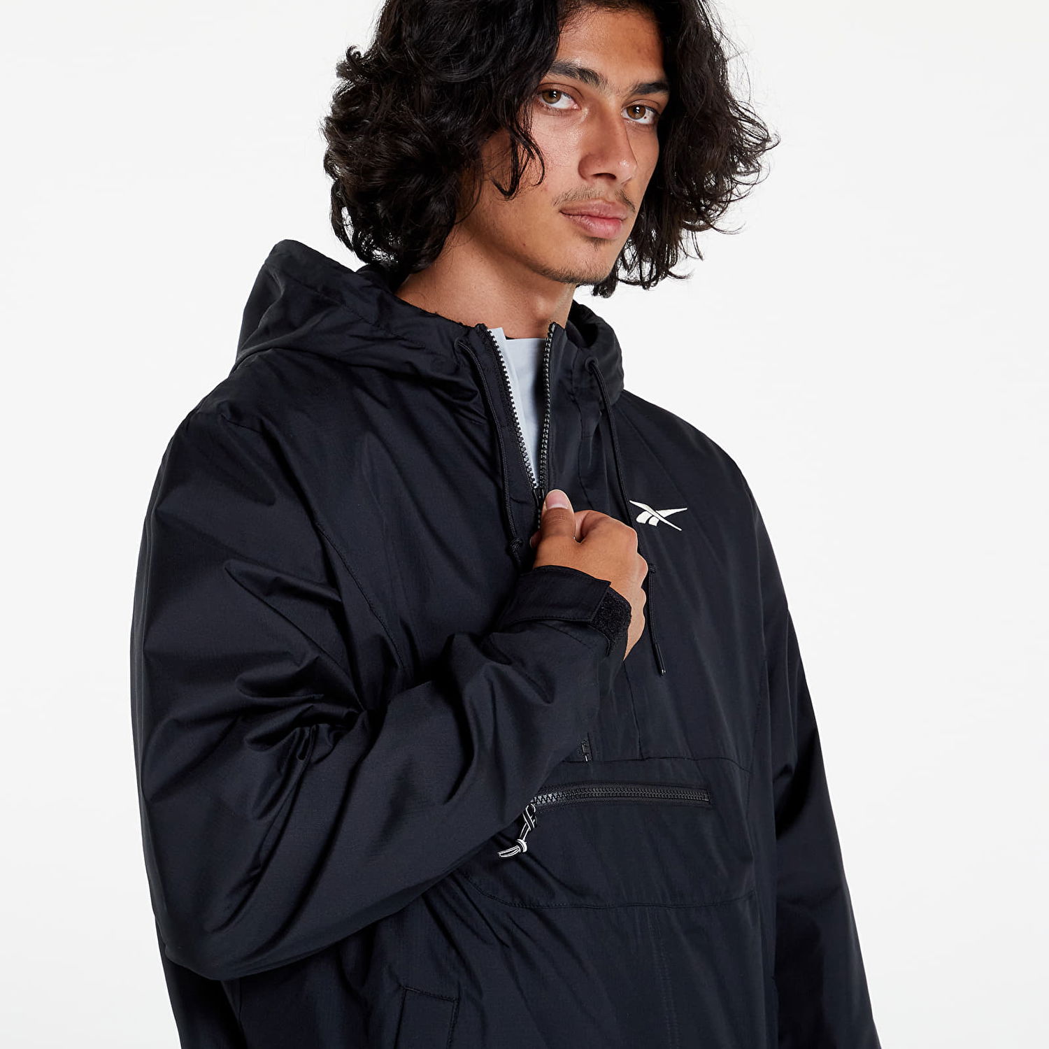 Takki Reebok Vector Fleece Anorak Musta | HG8932, 0