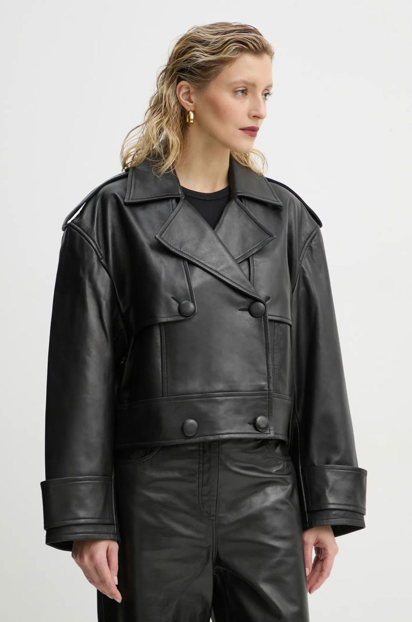 Trenssitakki STAND STUDIO Stand Studio Bloom Cropped Leather Jacket Musta | 66387.7010