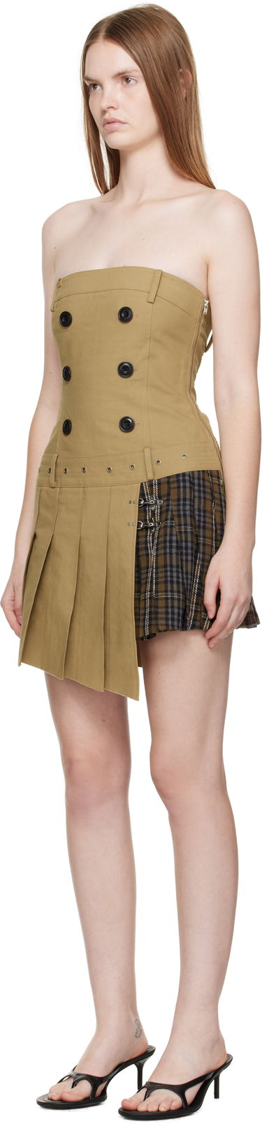 Mekko Andersson Bell Andersson Bell Double-Breasted Pleated Minidress Beige | atb1366w, 3