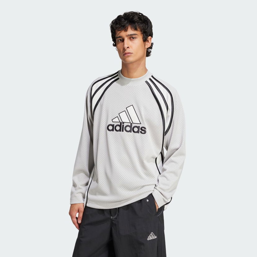 Villapaita adidas Performance Mesh Long Sleeve Warm Up Top Harmaa | JD5375
