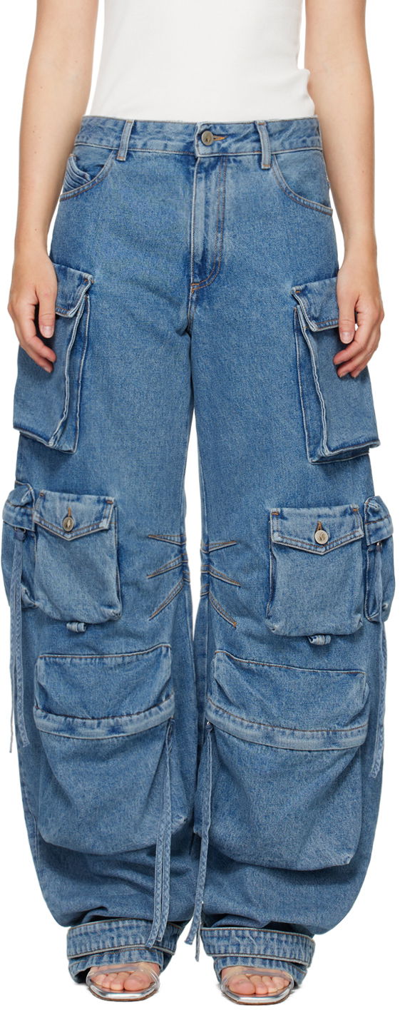 Jeans The Attico Attico Fern Cargo Wide-Leg Jeans Sininen | 247WCP84 D049
