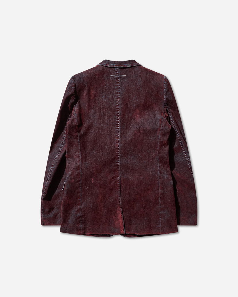 Takki Maison Margiela Flocked Denim Suit Jacket Burgundia | SH2BN0019 227