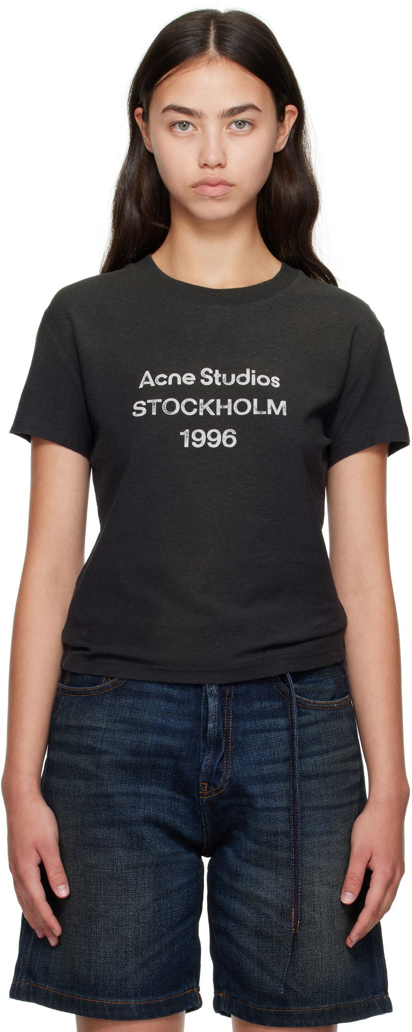 T-paita Acne Studios Acne Studios Logo T-Shirt Musta | CL0395-