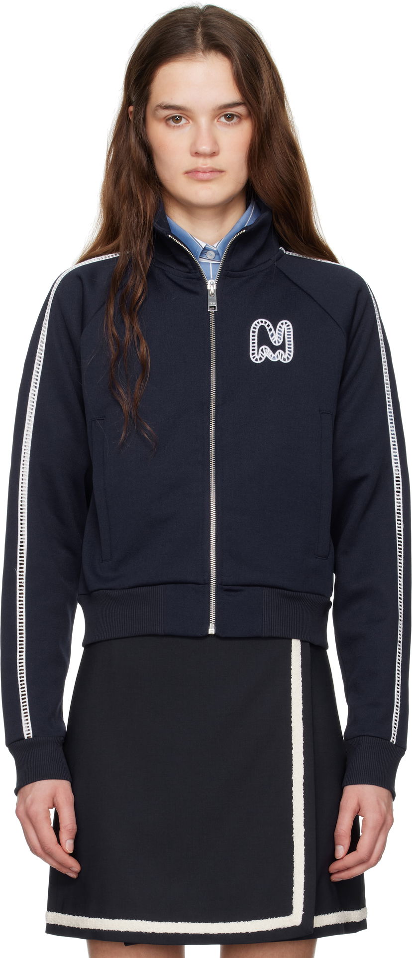 Villapaita MSGM MSGM Logo Track Jacket Tummansininen | 3841MDM136 257267