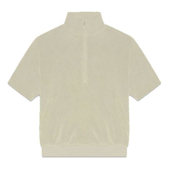 Huppari Fear of God Essentials Velour Mockneck Pullover Beige | FOG-SS22-225